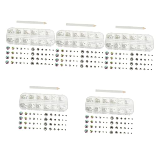 PACKOVE 5 Sätze Nagelbohrer Nagel Edelsteine Wohnung Nageldekoration Kunst Nail Strass-kit Polieren Uv Charms Für Nagelzubehör Nägel Nailart-strasssteine Maniküre-strasssteine Glas von PACKOVE