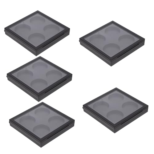 PACKOVE 5 Stück Magnetverschluss Lidschatten Boxen Leere Augen Make Up Aufbewahrung Kunststoff Schwarz für Unterwegs für Anfänger und Profis von PACKOVE