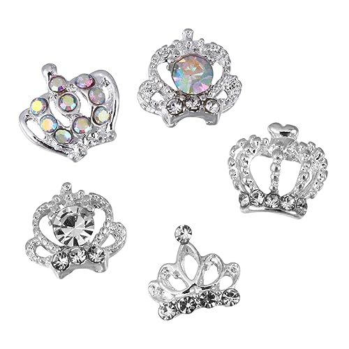 PACKOVE 50 Stück Bohrer für Nagelsticker Dekoration Reiz Nieten Krone Nagel Charms 3D-Maniküre-Anhänger Kronen-Maniküre-Charme Nailart-Strasssteine Legierung von PACKOVE
