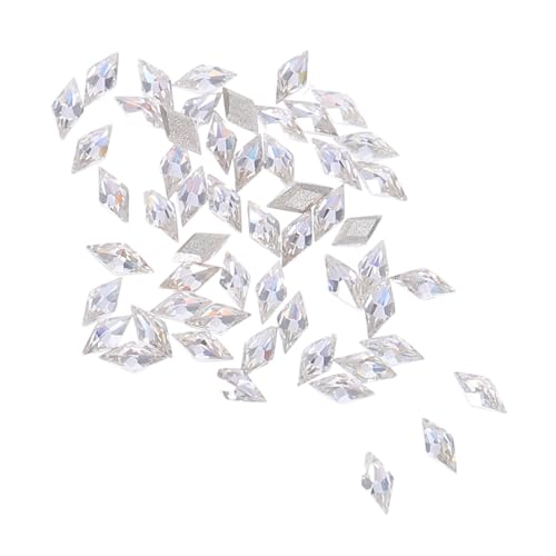 PACKOVE 50 Stück Mini Rhombische Nagelsteine aus Zirkonia Flacher Rückseite Glitzernde Strasssteine für Nail Art und Maniküre Dauerhafte Schillernde Schmucksteine für Nageldesigns von PACKOVE