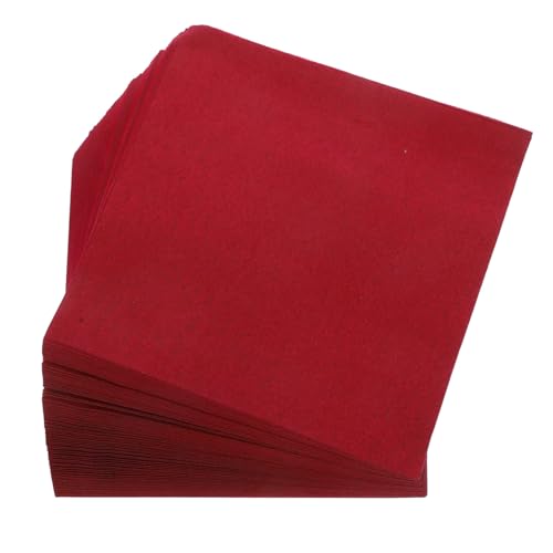 PACKOVE 50 Stück Staubfreie Servietten Burgunderfarbenes Seidenpapier Burgunderrote Serviette Handservietten Restaurant-servietten Aus Stoff Frühstücksservietten Jungfräulicher Zellstoff von PACKOVE