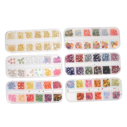 PACKOVE 6 Boxen Nageldesign Set Boxen Nagelaccessoires für Diy Maniküre Dekoration für Weihnachten Hochzeiten und Partys Schnell und Einfach Anzuwenden von PACKOVE