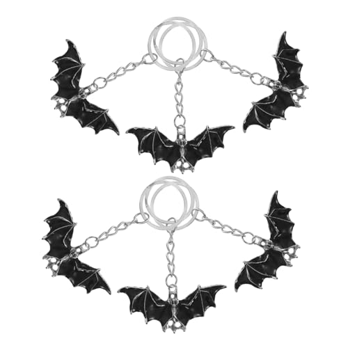 PACKOVE 6 Stück Horror Schlüsselanhänger Fledermaus Anhänger Halloween Deko Langlebig Modisch für Taschen Rucksäcke Kleine Aufmerksamkeit Geschenkideen von PACKOVE