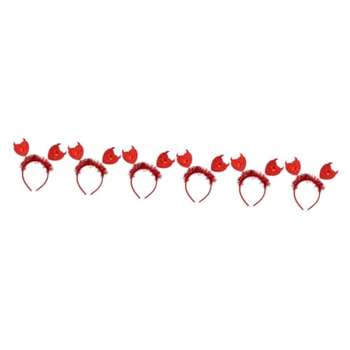 PACKOVE 6 Stk Stirnband Party Head Bopper Haare Machen Rote Hornstirnbänder Herz Haarreifen Valentinstag Dekoration Herzförmige Haarspangen Neujahr Haarband Kopf Kind Karikatur Filzstoff von PACKOVE