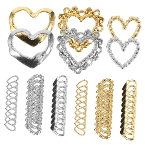 PACKOVE 60 Stück Herz Nagel Charms Metall Nagelkunst Dekorationen Kawaii Nagel Schmuck für Diy Maniküre Nail Art Verzierungen für Feste und Besondere Anlässe von PACKOVE