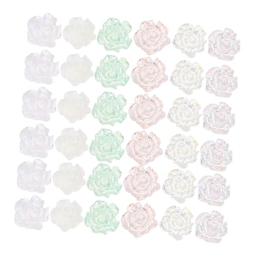 PACKOVE 60 Stück Nagelblumen Charms Camellia Rosen Nageldekorationen Leichte Resin Nagel Schmuck für DIY Maniküre Farbverlauf Ab Glänzend für Partys Hochzeiten Festivals von PACKOVE