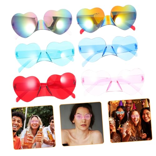 PACKOVE 6Stücke Trendige Herzförmige Randlose Sonnenbrillen Farbenfrohe Partybrillen Für Erwachsene Für Karneval Mottopartys Outdoor Aktivitäten Mit Herzgläsern PACKOVE 6Stücke Trendige Herzförmige Randlose Sonnenbrillen Farbenfrohe Partybrillen Für Erwachsene Für Karneval Mottopartys Outdoor Aktivitäten Mit Herzgläsern von PACKOVE