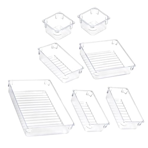 PACKOVE 7 Stück Teiliges Stapelbares Aufbewahrungssystem für Kosmetik Transparente Box für Hautpflegeprodukte Sortierbox für Schreibtisch und Bad Praktische von PACKOVE