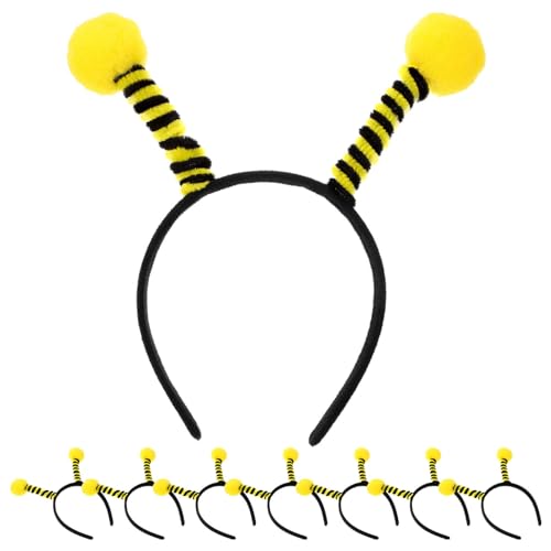 PACKOVE 8 Stück Bienen-Tentakel-Stirnbänder Niedlicher Bienenkopf Antenne Kugel-Stirnband Tierhaarreifen Partyzubehör Für Frauen Mädchen Halloween Weihnachten von PACKOVE