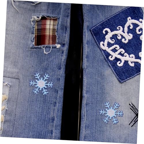 PACKOVE 8 Stück Schneeflocke Stickstoffpatz Stickereiflecken Schneeflocken-aufnäher Stoffpatch Aufnähen Kleiderflicken Kleidungsflicken Patches Für Rucksäcke Flicken Aufnähen Himmelblau von PACKOVE