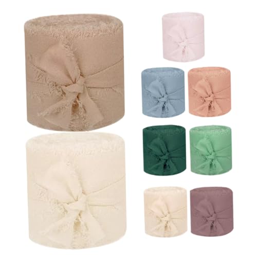 PACKOVE 9 Rollen Geschenkverpackungszubehör Kranz Gang Blumen Einladung Kampf Stoff Geschenkband Chiffon-Geschenkpapier Satinband gemischtes Farbband Seidenbandbänder von PACKOVE