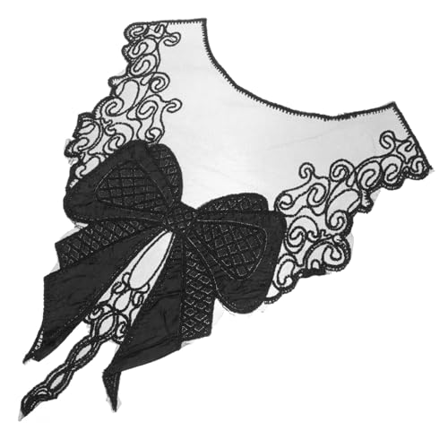 PACKOVE Abnehmbarer Bestickter Spitzenkragen Damen Fake Shirt Collar Eleganter DIY Kleidung Weicher Netzstoff Vielseitiger Blusenkragen Einsatz für Frauen Modisches Accessoire von PACKOVE