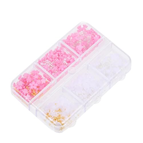 PACKOVE Charms Fächer Box mit Zarten Blüten für DIY Nageldesign Langlebiges Harz für Maniküre Zuhause und Nagelkunst Salon von PACKOVE
