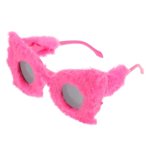 PACKOVE Frauen Plüsch Fuzzy Cat Eye Sonnenbrille Punk Soft Shades Lady Party Cosplay Maskerade Brillen Pelzige Lustige Brille Als Weihnachtsgeschenk von PACKOVE