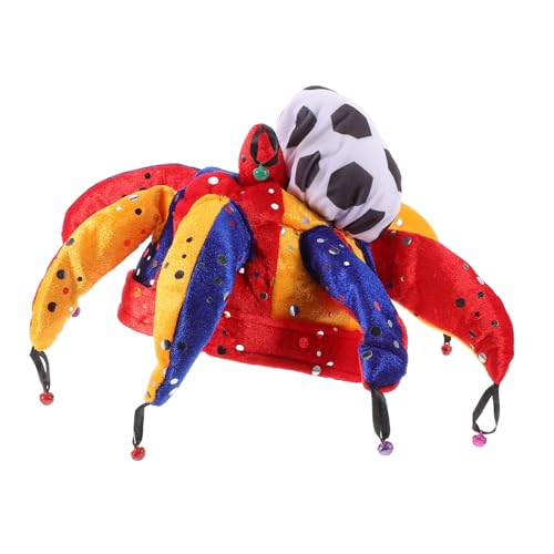 PACKOVE Lustiger Clown Hut mit Pailletten Fußball Partyhut für Karneval Sportveranstaltungen Bars und Fußballfans Dekorative Bunte Mehrwinkel Kappe für Fasching und Fußballfeiern von PACKOVE