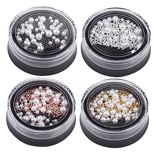 PACKOVE Nail Art Perlen Imitation Perlen und Stahlperlen für Maniküre Designs Dekorationen für Vielseitig Einsetzbar für Nagelkunst und DIY von PACKOVE