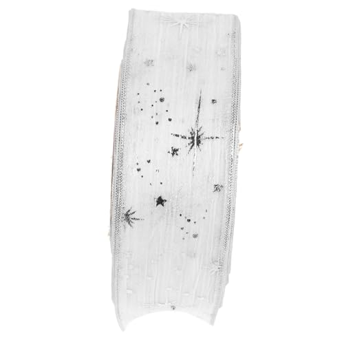 PACKOVE Sterngarn-Verpackungsband geschenkband dekoration Kranz Eisstockschießen Glitzerband Schleife Kränze Glitzerstoff Tüllband Band für Blumenstrauß dünnes schwarzes Band Nylon Weiß von PACKOVE