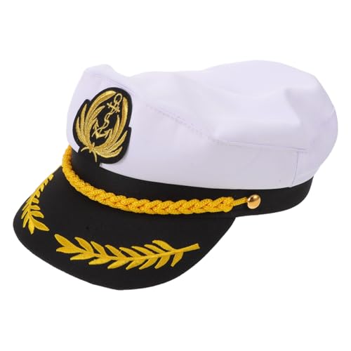 PACKOVE Verstellbare Kapitänsmütze Admiral Hut Weiß Retro Segler Mütze Sommer Atmungsaktiv Leicht Für Damen Herren Urlaub Strand Cosplay Karneval Party PACKOVE Verstellbare Kapitänsmütze Admiral Hut Weiß Retro Segler Mütze Sommer Atmungsaktiv Leicht Für Damen Herren Urlaub Strand Cosplay Karneval Party von PACKOVE