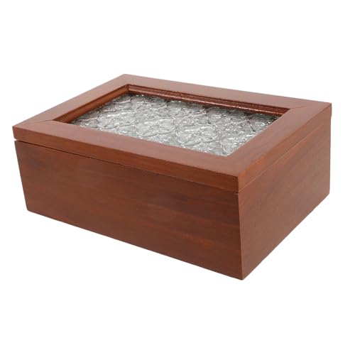 PACKOVE Vintage Holz Aufbewahrungsbox mit Glasfenster Kleine Schmuckschatulle für Schreibtisch und Kosmetiktisch Staubschutz Handgefertigte Holztruhe für Schmuck und Kleinteile PACKOVE Vintage Holz Aufbewahrungsbox mit Glasfenster Kleine Schmuckschatulle für Schreibtisch und Kosmetiktisch Staubschutz Handgefertigte Holztruhe für Schmuck und Kleinteile von PACKOVE