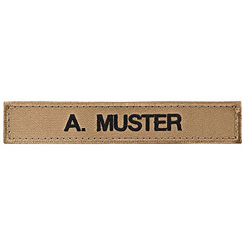 Namensschild bestickt mit eigenem Namen personalisiert Stickschild in vielen Größen und Farben mit Klett (150x25mm, beige sandfarben) von PACOTEX