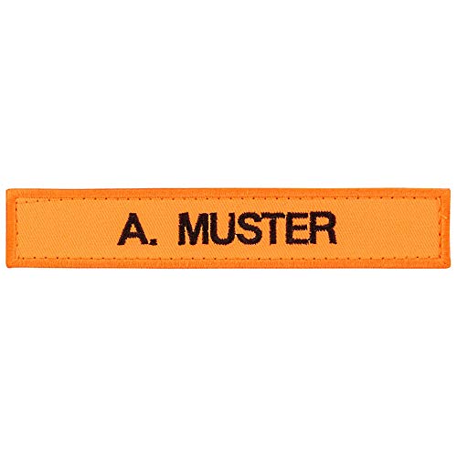 PACOTEX Namensschild bestickt mit eigenem Namen personalisiert Stickschild in vielen Größen und Farben mit Klett (150x25mm, neonrot) von PACOTEX
