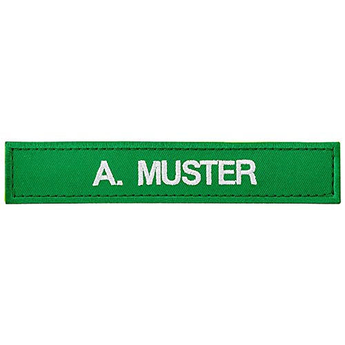 PACOTEX Namensschild bestickt mit eigenem Namen personalisiert Stickschild in vielen Größen und Farben mit Klett (150x25mm, grün) von PACOTEX