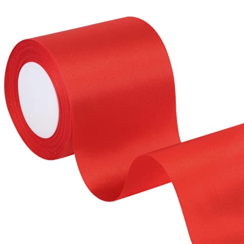 Geschenkband Rot, 8 cm x 22 m Satinband Rot Geschenkband Breit Dekoband Schleifenband für Weihnachten Hochzeit Valentinstag Geschenkverpackung Bastelarbeiten von PAEFIU