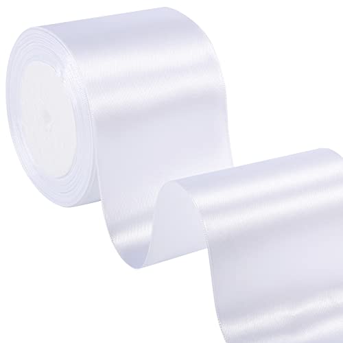 Geschenkband Weiss, 8 cm x 22 m Satinband Weiss Geschenkband Breit Dekoband Schleifenband für Weihnachten Hochzeit Valentinstag Geschenkverpackung Bastelarbeiten Geschenkband Weiss, 8 cm x 22 m Satinband Weiss Geschenkband Breit Dekoband Schleifenband für Weihnachten Hochzeit Valentinstag Geschenkverpackung Bastelarbeiten von PAEFIU