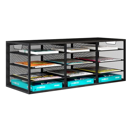 PAG 12 Fächer Hohe Kapazität Briefablage, verstellbarer Post-Organizer Ablagefächer Stapelbar Dokumentenablage a4 Schreibtisch-Papierablage-Organizer für Büro/Zuhause/Schule,Schwarz PAG 12 Fächer Hohe Kapazität Briefablage, verstellbarer Post-Organizer Ablagefächer Stapelbar Dokumentenablage a4 Schreibtisch-Papierablage-Organizer für Büro/Zuhause/Schule,Schwarz von PAG