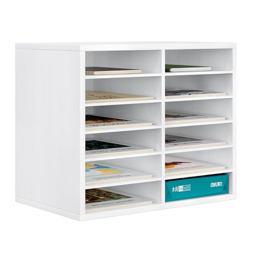 PAG 12 Fächer Verstellbarer Dokumentenablage aus Holz,Holz-Literatur-Stehsammler,Aktensortierer Briefablage A4 Zeitschriftenständer,für Büro/Zuhause/Schule, Weiß PAG 12 Fächer Verstellbarer Dokumentenablage aus Holz,Holz-Literatur-Stehsammler,Aktensortierer Briefablage A4 Zeitschriftenständer,für Büro/Zuhause/Schule, Weiß von PAG