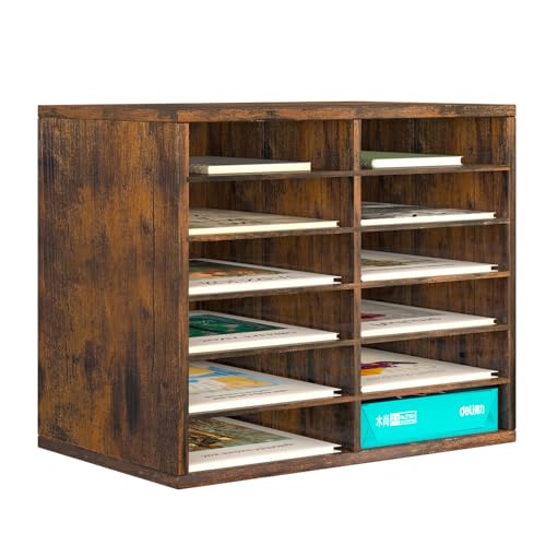 PAG 12 Fächer Verstellbarer Dokumentenablage aus Holz,Holz-Literatur-Stehsammler,Aktensortierer Briefablage A4 Zeitschriftenständer,für Büro/Zuhause/Schule,Retro-Braun PAG 12 Fächer Verstellbarer Dokumentenablage aus Holz,Holz-Literatur-Stehsammler,Aktensortierer Briefablage A4 Zeitschriftenständer,für Büro/Zuhause/Schule,Retro-Braun von PAG