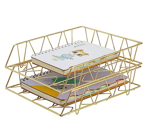 PAG Schreibtisch-Organizer aus Metall, stapelbar, Briefablage, Papierhalter, 2 Stück, goldfarben PAG Schreibtisch-Organizer aus Metall, stapelbar, Briefablage, Papierhalter, 2 Stück, goldfarben von PAG