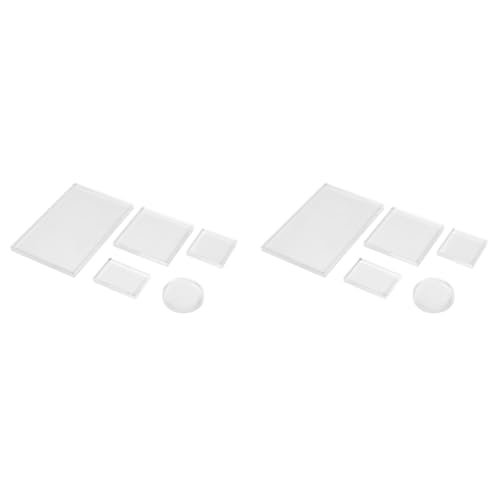 PAGJHRFJG 10 StüCk Klarer Stempel Acrylblock Set für Transparente Acryl Stempel Pad DIY Scrapbooking Klare Acryl Display Riser StäNder von PAGJHRFJG