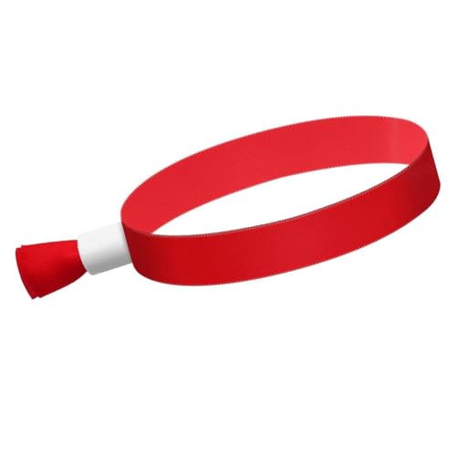 PAGJHRFJG 100 Stück Stoff-Event-Armbänder, Farbige Armbänder, Aktivitätsarmband für Veranstaltungen, für Leichtes Konzert-Armband (Rot) von PAGJHRFJG