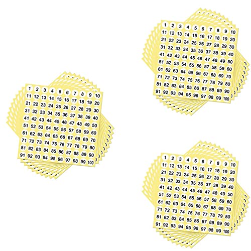 PAGJHRFJG 300 Blatt Nummernetiketten Aufkleber 1-100 Nummern Runde Aufkleber 0,4 von PAGJHRFJG