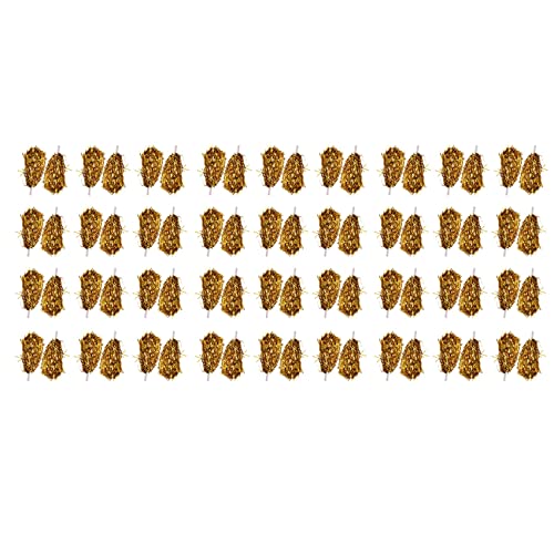 PAGJHRFJG 72 Stück Cheerleading Pom Poms Metallfolie Cheer Pom Poms mit Kunststoffgriff für Erwachsene Kinder Cheerleader Party Gelb von PAGJHRFJG