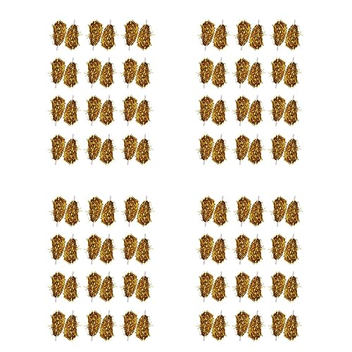 PAGJHRFJG 96 Stück Cheerleading Pom Poms Metallfolie Cheer Pom Poms mit Kunststoffgriff für Erwachsene Kinder Cheerleader Party Gelb von PAGJHRFJG