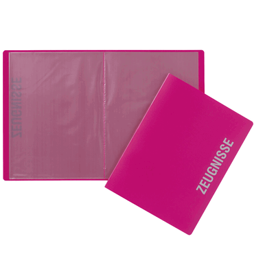 PAGNA Zeugnismappe - A4 10 Hüllen PP dunkelrosa. von PAGNA