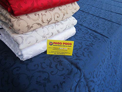 PAGO POCO Tischdecke oder Tischdecke, schmutzabweisend, einfarbig, Damast, 140 x 450 cm Taupe von Pago Poco