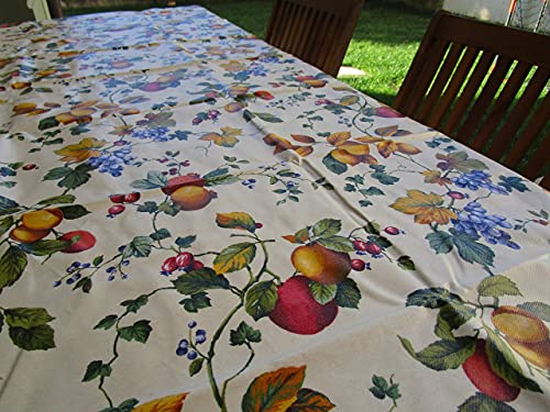 Tischdecke aus plastifizierter Baumwolle, Motiv: Früchte und Zitronen 100 % wasserdicht, alle Größen, hergestellt in Italien, Neuheit 2022 von Pago Poco