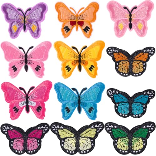 PAGOW 12 Stück Schmetterling Bügelbilder zum Aufbügeln oder Aufnähen, bestickte Applikation, Schmetterlingsdekoration, Nähflicken für Kleidung, Hüte, Taschen, Jacken, Kleid, T-Shirt PAGOW 12 Stück Schmetterling Bügelbilder zum Aufbügeln oder Aufnähen, bestickte Applikation, Schmetterlingsdekoration, Nähflicken für Kleidung, Hüte, Taschen, Jacken, Kleid, T-Shirt von PAGOW