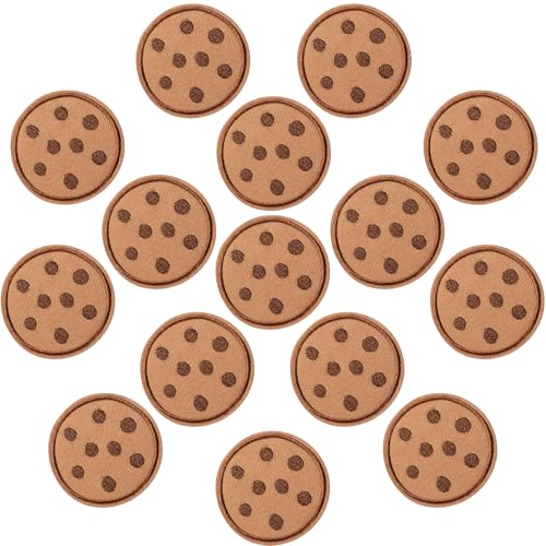 PAGOW 15 Stück Keks-Stickerei-Aufnäher für Kleidung, niedliche Kekse, zum Aufbügeln, geeignet für Kleidung, Kleid, Hut, Hose, Schuhe, Vorhang, Kekse, Stickerei, Nähen, Basteln, Dekoration (rund) PAGOW 15 Stück Keks-Stickerei-Aufnäher für Kleidung, niedliche Kekse, zum Aufbügeln, geeignet für Kleidung, Kleid, Hut, Hose, Schuhe, Vorhang, Kekse, Stickerei, Nähen, Basteln, Dekoration (rund) von PAGOW