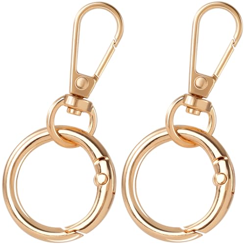 PAGOW 2 Set Swivel Clasp Hooks, Swivel Hooks for Purses, Swivel Snap Hooks with Key Rings, Keychain Supplies (Gold) von PAGOW