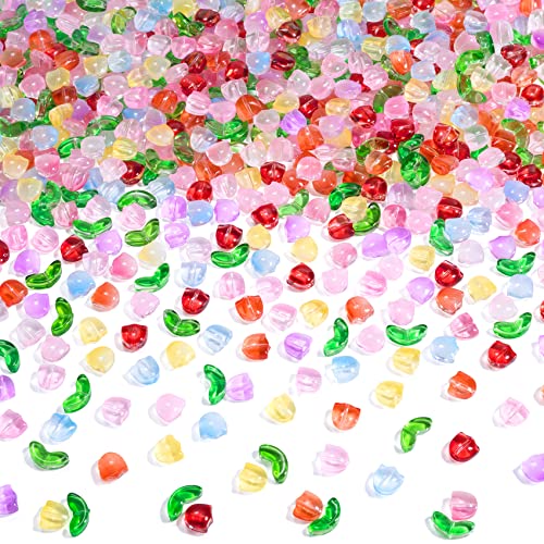 PAGOW 320 Stück Tulpen-Blumen-Perlen aus Glas, durchscheinend, bunt, handgefertigt, Kristall, lose Glasperlen für Frühling, Sommer, DIY, Schmuckherstellung, Geschenke PAGOW 320 Stück Tulpen-Blumen-Perlen aus Glas, durchscheinend, bunt, handgefertigt, Kristall, lose Glasperlen für Frühling, Sommer, DIY, Schmuckherstellung, Geschenke von PAGOW
