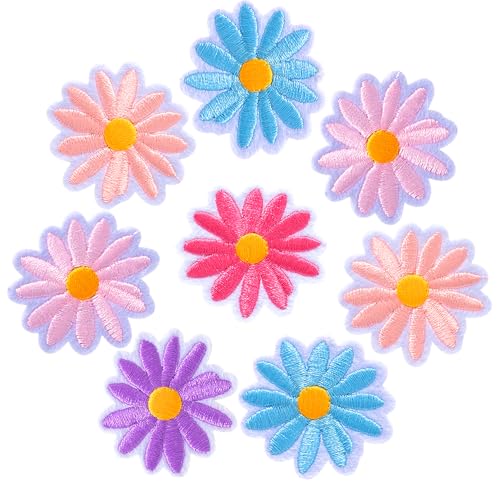 PAGOW 40 Stück Blumen-Aufnäher zum Aufbügeln, niedliche Gänseblümchen-Applikation, zum Aufnähen oder Aufnähen für Taschen, Jacken, Jeans, Kleidung, DIY, 5 Farben PAGOW 40 Stück Blumen-Aufnäher zum Aufbügeln, niedliche Gänseblümchen-Applikation, zum Aufnähen oder Aufnähen für Taschen, Jacken, Jeans, Kleidung, DIY, 5 Farben von PAGOW