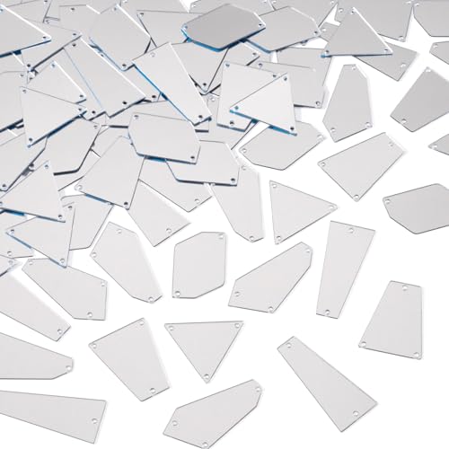 PAGOW 45 Stück Spiegelperlen zum Aufnähen, gemischte Acrylperlen, unregelmäßige Spiegel, lose Perlen, DIY verspiegelte Strasssteine für Tanzparty, Abend, Weinball, Kleider, Taschen, Schuhe PAGOW 45 Stück Spiegelperlen zum Aufnähen, gemischte Acrylperlen, unregelmäßige Spiegel, lose Perlen, DIY verspiegelte Strasssteine für Tanzparty, Abend, Weinball, Kleider, Taschen, Schuhe von PAGOW