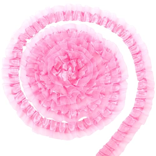 PAGOW 9,1 m Satin-Organza-Spitzenborte, 4 cm, Vintage-Stil, plissiert, Organza-Spitzenbänder, für Applikationen, Nähen, Hochzeitsverzierung, DIY-Dekor – Rosa PAGOW 9,1 m Satin-Organza-Spitzenborte, 4 cm, Vintage-Stil, plissiert, Organza-Spitzenbänder, für Applikationen, Nähen, Hochzeitsverzierung, DIY-Dekor – Rosa von PAGOW