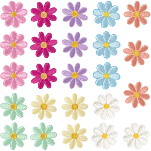 PAGOW Aufnäher zum Aufbügeln mit Blumenmotiv, bestickt, für Taschen, Jacken, Jeans, Kleidung, 8 Farben, 24 Stück PAGOW Aufnäher zum Aufbügeln mit Blumenmotiv, bestickt, für Taschen, Jacken, Jeans, Kleidung, 8 Farben, 24 Stück von PAGOW
