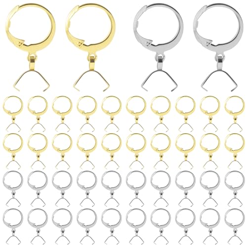 PAGOW Französische Ohrringhaken aus Edelstahl, Klappbügel, Ohrdraht, hypoallergen, Anhängerverschluss, Zubehör für DIY-Schmuckherstellung, 40 Stück PAGOW Französische Ohrringhaken aus Edelstahl, Klappbügel, Ohrdraht, hypoallergen, Anhängerverschluss, Zubehör für DIY-Schmuckherstellung, 40 Stück von PAGOW