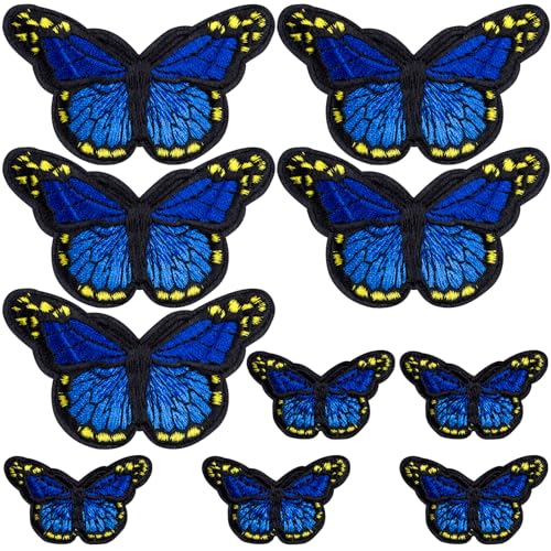 PAGOW Schmetterlings-Aufnäher zum Aufbügeln, mehrere Formen, zum Aufbügeln oder Aufnähen, bestickte Applikation, Dekoration, Nähflicken für Hut, Taschen, Jacken, Kleid, T-Shirt (blau, 2 Größen) PAGOW Schmetterlings-Aufnäher zum Aufbügeln, mehrere Formen, zum Aufbügeln oder Aufnähen, bestickte Applikation, Dekoration, Nähflicken für Hut, Taschen, Jacken, Kleid, T-Shirt (blau, 2 Größen) von PAGOW